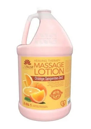 LA PALM Organic Healing Lotion Orange Tangerine Zest Gallon 4/Box